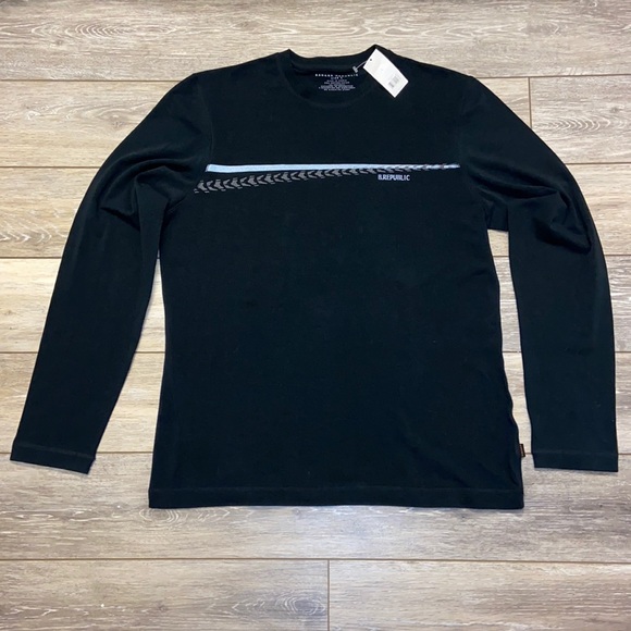 BANANA REPUBLIC LONG SLEEVE T-SHIRT BLACK LARGE
